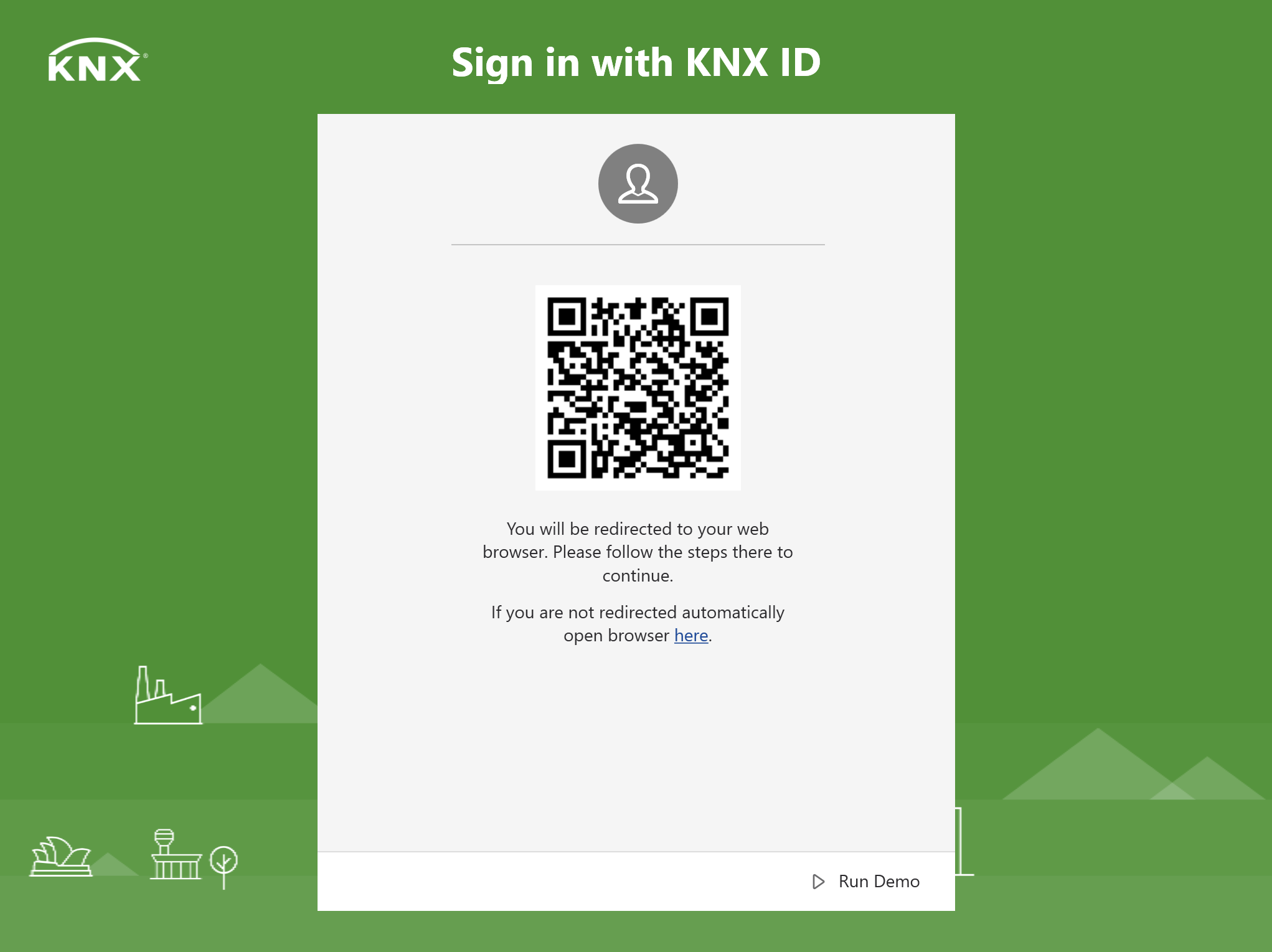 Bíðskjár með QR kóða